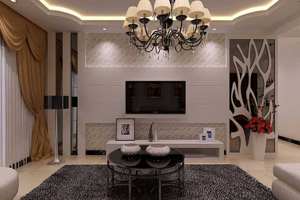 新型復(fù)合墻板電視墻果圖