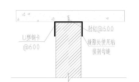 ∪型卡固定剖面圖